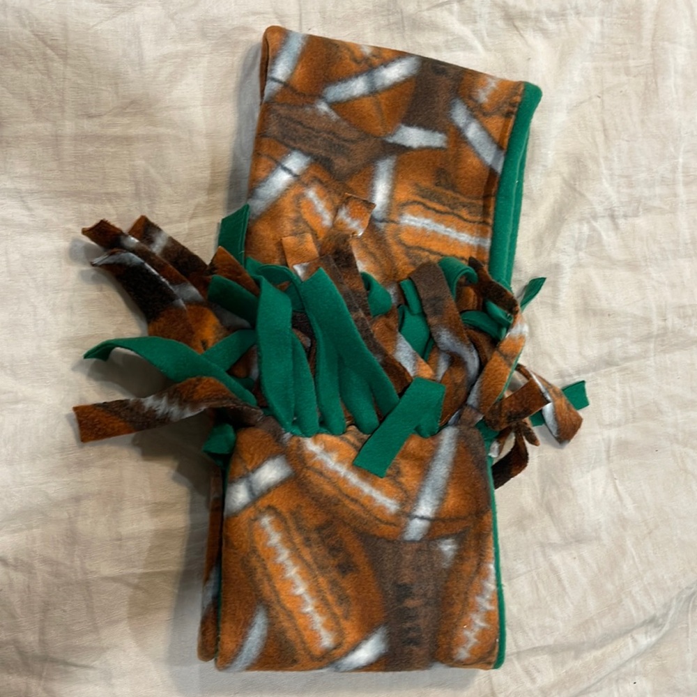 Fleece Football Scarf and Hat Set